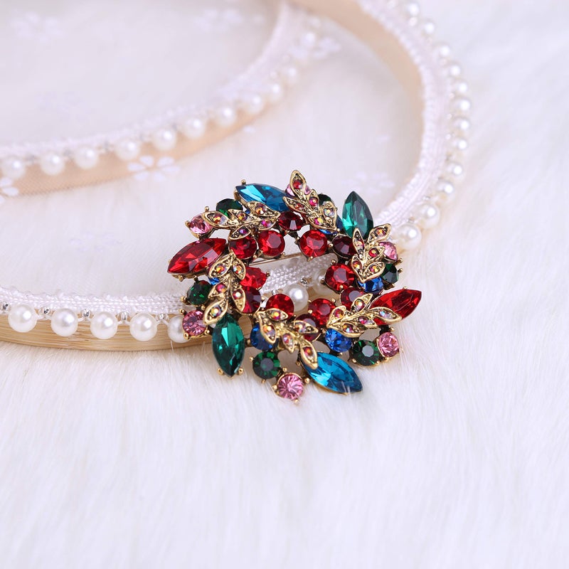 CUFTS Colours Crystal Brooch Pins Rhinestone Brooches Jewelry Gift for Women Girls (Colour Brooch 2) - Image 2